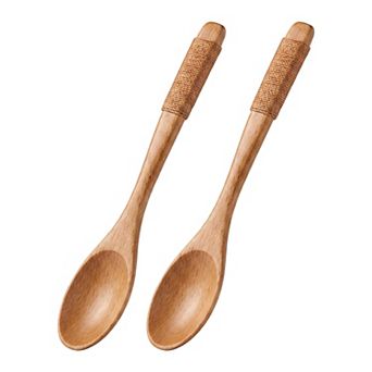 Cooking Utensil Set Wood Kitchen Utensils Cooking Spoons 2 pc 9.3x1.6in