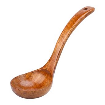 Cooking Spoon Brown Wood Spoon for Non Stick Heat Resistant Kitchen Spoon 10.6x3.3in