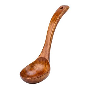 Cooking Spoon Wood Spoon for Non Stick Cookware Heat Resistant Kitchen Spoon Utensil 10.6x3.3in