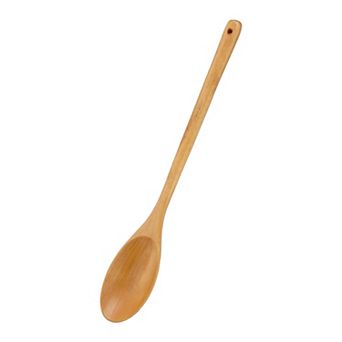 1 pc Wood Spoon Gentle on Non Stick Pans Heat Resistant With Handle 11.2x1.6in
