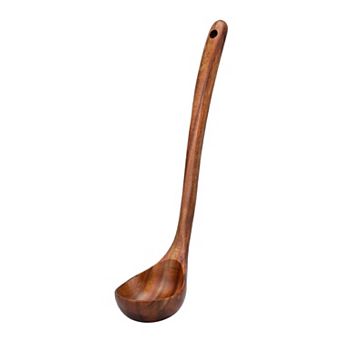 1 pc Wood Cooking Spoon Non Stick Safe Heat Resistant Ergonomic Kitchen Utensil 12.6x3.5in
