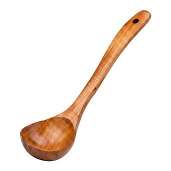1 pc Wood Cooking Spoon Non Stick Safe Heat Resistant Ergonomic Kitchen Utensil 10.6x3.1in