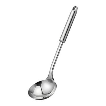 1 pc Cooking Spoon Stainless Steel Spoon Safe for Non Stick Heat Resistant Kitchen Spoon 13.8x3.7in
