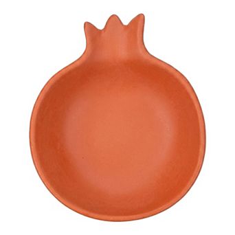Ceramic Pomegranate Decorative Bowl Artistic Fruit Shaped Trinket Dish 4.4"Lx3.7"Wx1.2"H