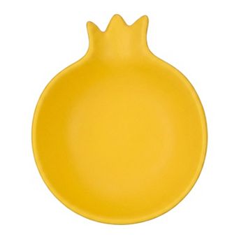 Ceramic Pomegranate Decorative Bowl Artistic Fruit Shaped Trinket Dish 4.4"Lx3.7"Wx1.2"H