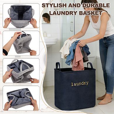 1Pc Laundry Hamper, Collapsible Laundry Basket with Handles