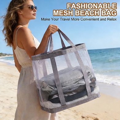 1Pc Collapsible Laundry Basket,Mesh Hamper with Handles