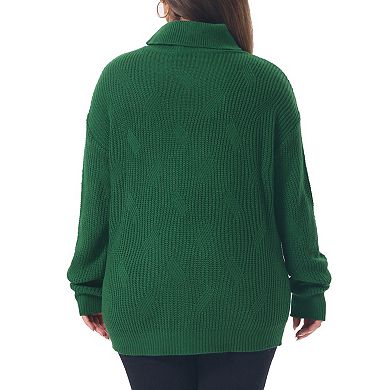 Women's Plus Size Sweater Turtleneck Long Sleeve Fall Winter Knit Chunky Pullover Sweater Tops