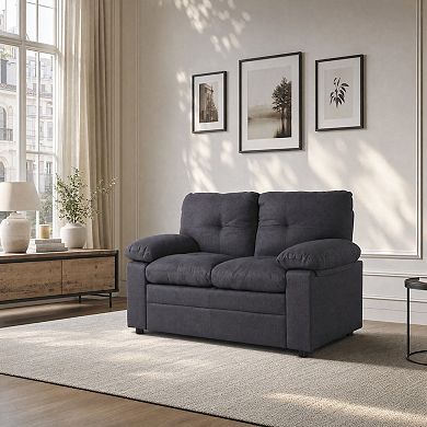 52.36" Modern Chenille Modular Loveseat