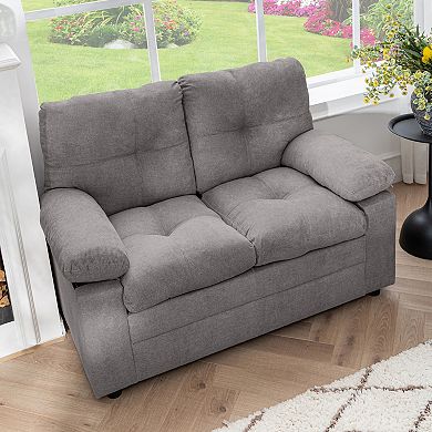 52.36" Modern Chenille Modular Loveseat