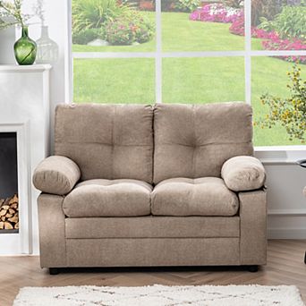 52.36" Modern Chenille Modular Loveseat