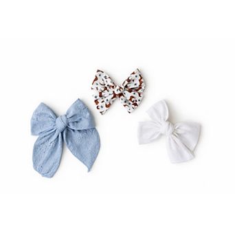 Toddler Girls Country Charm Lace Bow Clips Trio
