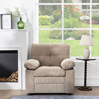 31.49" Modern Chenille Chair with Removable Armrests
