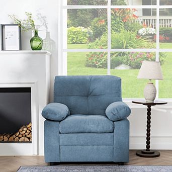 31.49" Modern Chenille Chair with Removable Armrests