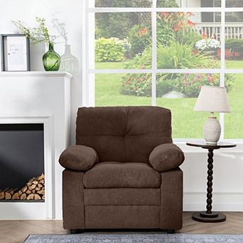 31.49" Modern Chenille Chair with Removable Armrests