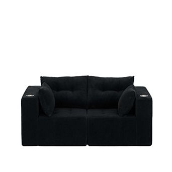 MAXYOYO MaxVario Loveseat Modular Sofa, Corduroy Convertible Chair, No Assembly