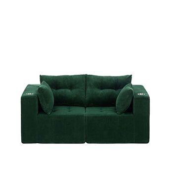 MAXYOYO MaxVario Loveseat Modular Sofa, Corduroy Convertible Chair, No Assembly