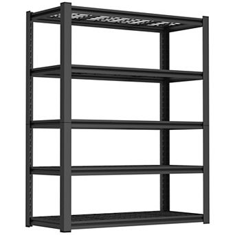 Overhead Garage Storage Rack, Adjustable Ceiling Mounted Lifting System with Safety Lock
