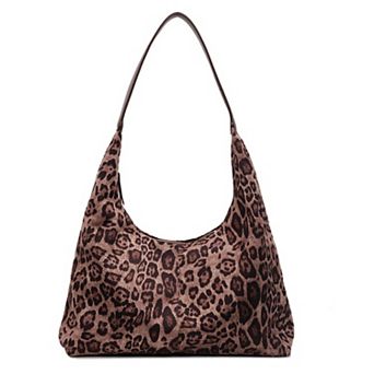 Leopard Print Tote Bag with Single Shoulder Strap and Magnetic Snap Closure