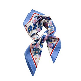 Women Floral Print Cotton Square Scarf Lightweight Soft Neck Hair Head Scarf Wrap