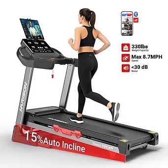 HARISON Folding Treadmill for Home, Auto Incline Running Machine with Bluetooth & App (HRK-T211A）