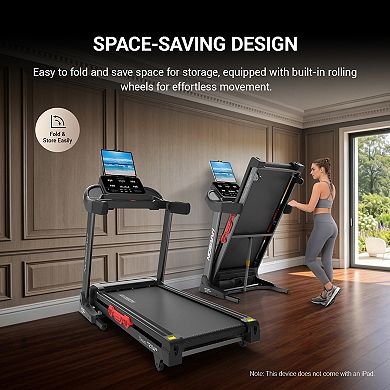 HARISON Folding Treadmill for Home, Auto Incline Running Machine with Bluetooth & App (HRK-T211A）