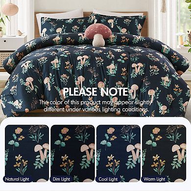 4- Piece Whimsical Full/Queen Mushroom Garden Comforter Set