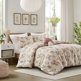 4- Piece Whimsical Full/Queen Mushroom Garden Comforter Set