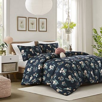 4- Piece Whimsical Full/Queen Mushroom Garden Comforter Set