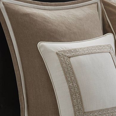 8-Piece Queen Comforter Set, Textured Slub Fabric, Removable Shell & Decorative Pillows