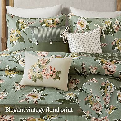 7-Piece King Reversible Floral & Texture Design Comforter Set