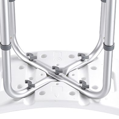 Adjustable Shower Chair with Handles, 350 lbs Capacity Non-Slip Bathtub Stool