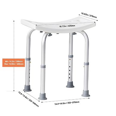 Adjustable Shower Chair with Handles, 350 lbs Capacity Non-Slip Bathtub Stool