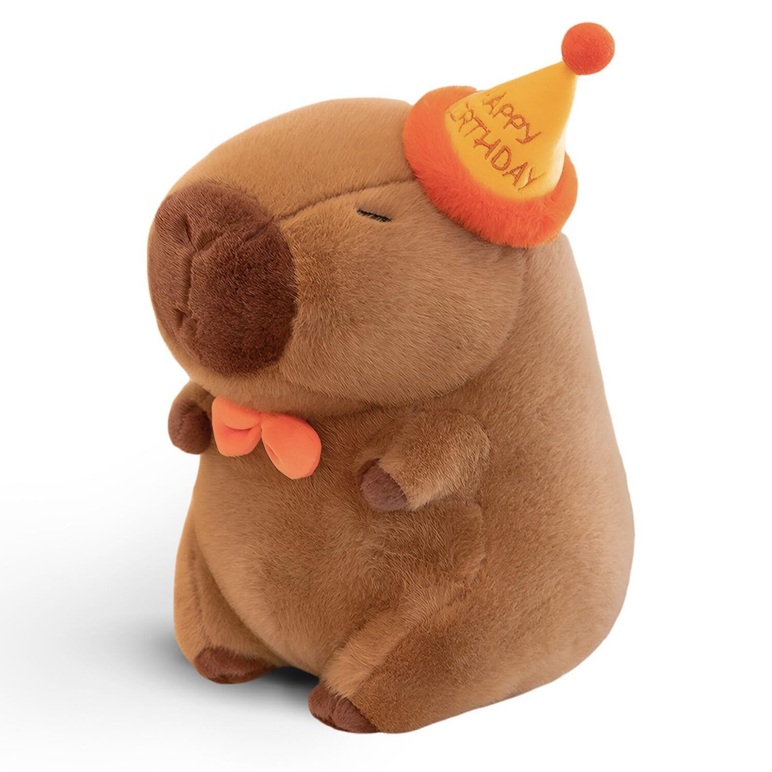 Детская мягкая игрушка Cute Happy Birthday Capybara Plush Kawaii Soft Capybara Stuffed Animal Gift for Kids 13 inch — фото 1
