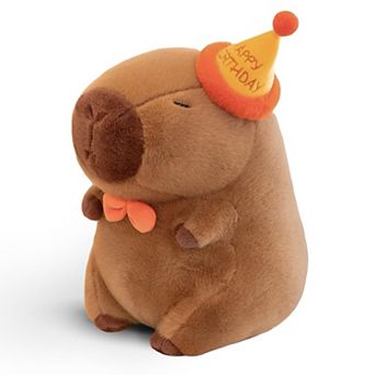 Cute Happy Birthday Capybara Plush Kawaii Soft Capybara Stuffed Animal Gift for Kids 13 inch