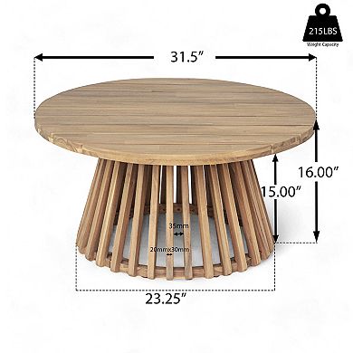 31.5 in. Acacia Wood Patio Coffee Table