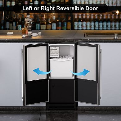 15 in. Undercounter/Freestanding Ice Maker in Stainless Steel, 25 lbs./Day Crescent Ice