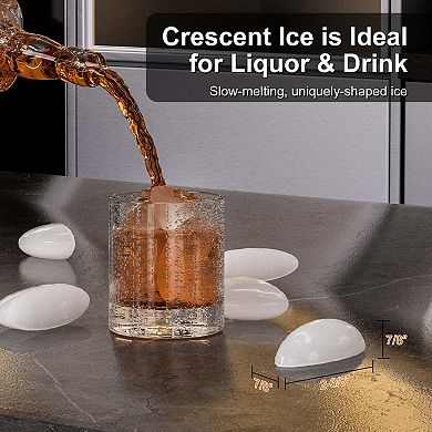 15 in. Undercounter/Freestanding Ice Maker in Stainless Steel, 25 lbs./Day Crescent Ice