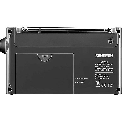 Sangean PR-D7 AM/FM Digital Rechargeable Portable Radio with Digital Tuning