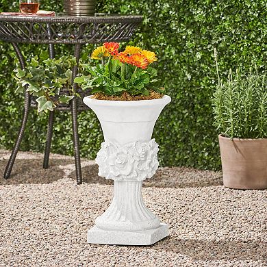 Traditional Garden Urn Planter, Decorative Flower Pot for Patio, Yard & Deck
