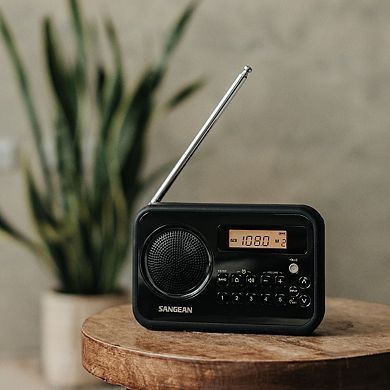 Sangean SG‑104 AM/FM Clock Portable Digital Radio