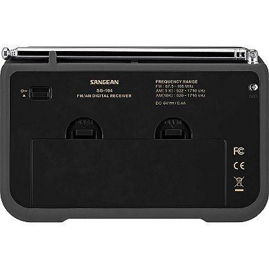 Sangean SG‑104 AM/FM Clock Portable Digital Radio