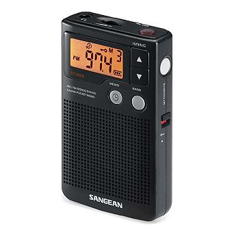 Sangean DT-200X FM-Stereo/AM Digital Tuning Pocket Radio Black