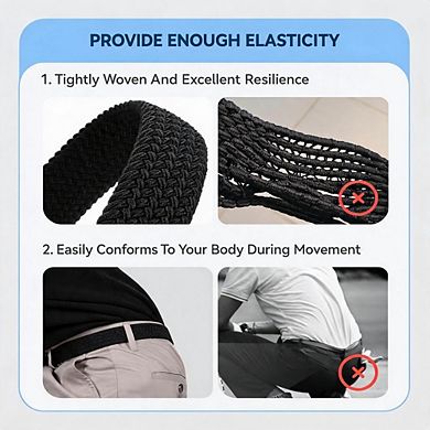 Men's Braided Stretch Golf Belt 1 3/8", Versatile for Daily Use