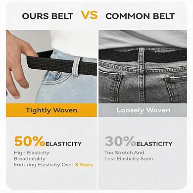 Men's Braided Stretch Golf Belt 1 3/8", Versatile for Daily Use