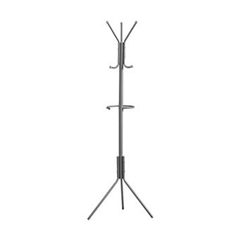 Metal Coat Rack, with 6 Hooks & Hanging Bar, 68" H Freestanding Hall Tree with Wide Base, Ideal