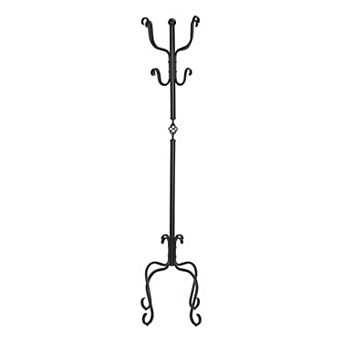 Freestanding Metal Coat Rack, with 8 Hooks, 74 Inch Height Hall Tree,for Entryway Bedroom Hallway