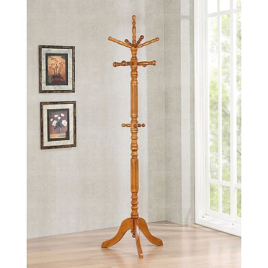 Freestanding Rubberwood Coat Rack, with 11-Hook, for Entryway Home Storage