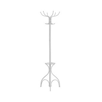 Metal Freestanding Coat Rack, with 12 Hooks, Bottom Umbrella Holder, with Stable Base