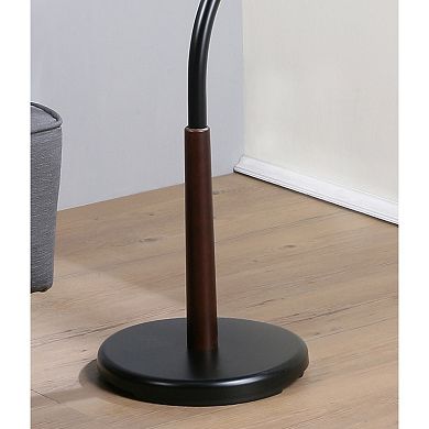Metal Freestanding Coat Rack, with 9 Hooks, 74.8" H Round Stable Base, Modern Style
